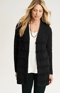 fringed cardi