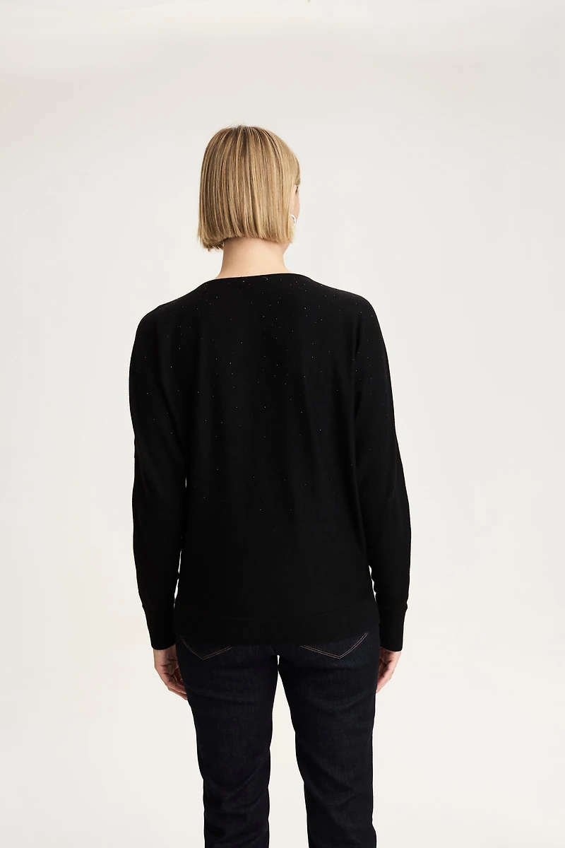 dolman-sleeve shimmer sweater