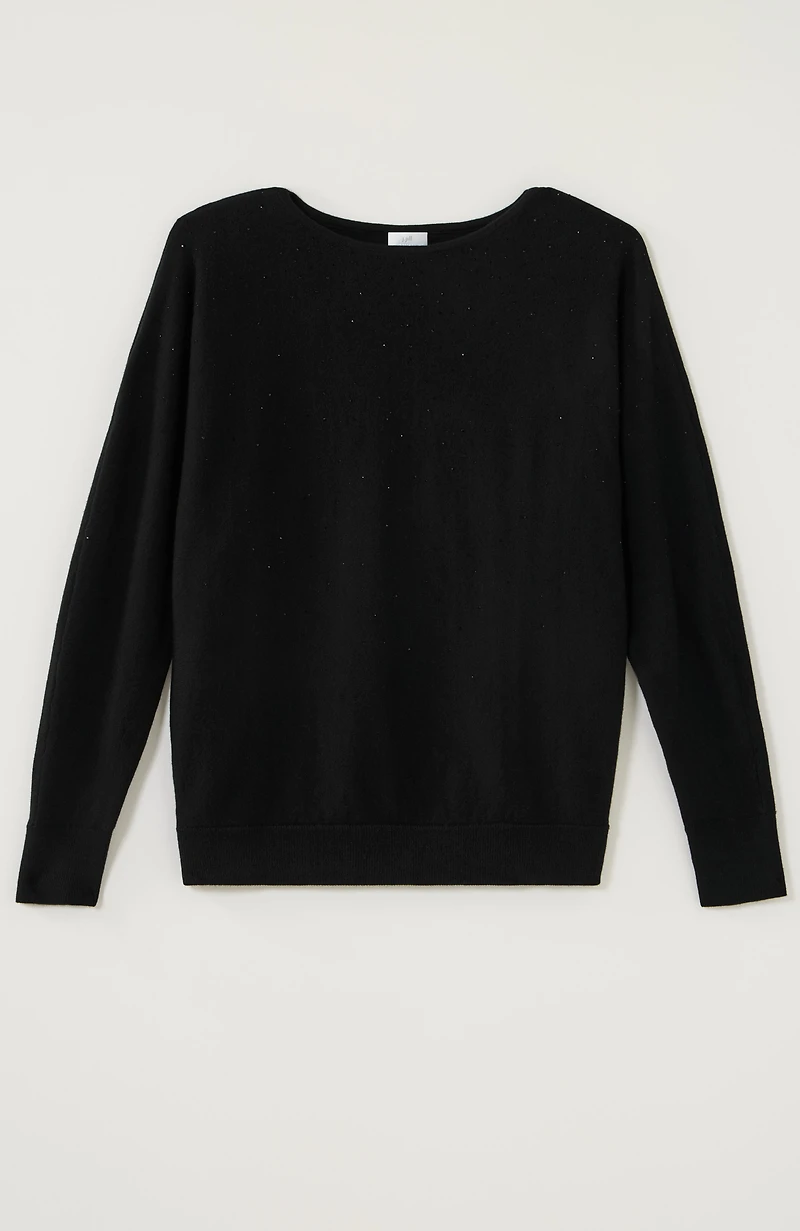 dolman-sleeve shimmer sweater