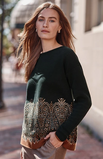 paisley pullover sweater