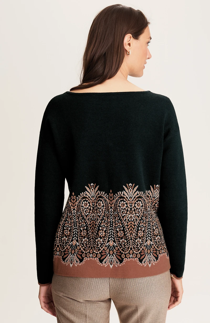 paisley pullover sweater