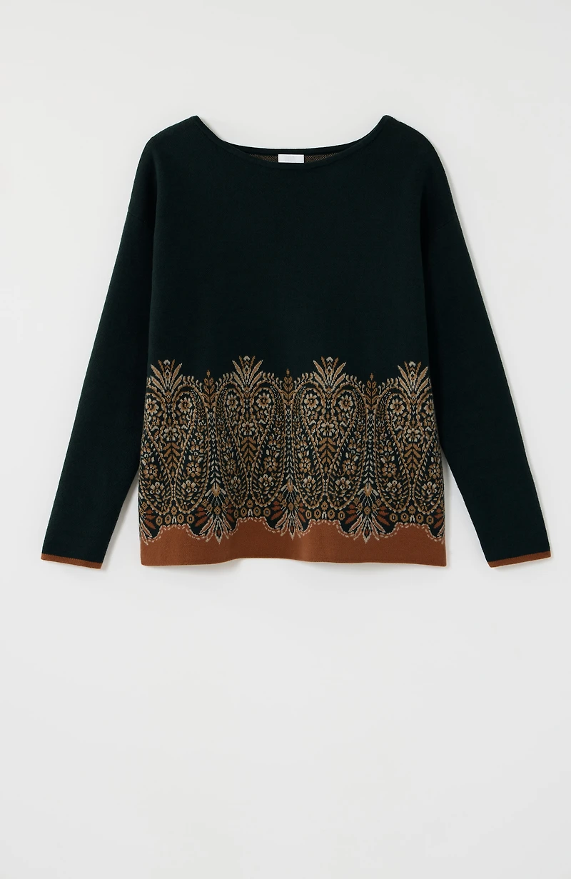 paisley pullover sweater