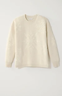 textured-stitched snowflake sweater