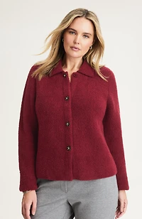 collared bouclé cardi