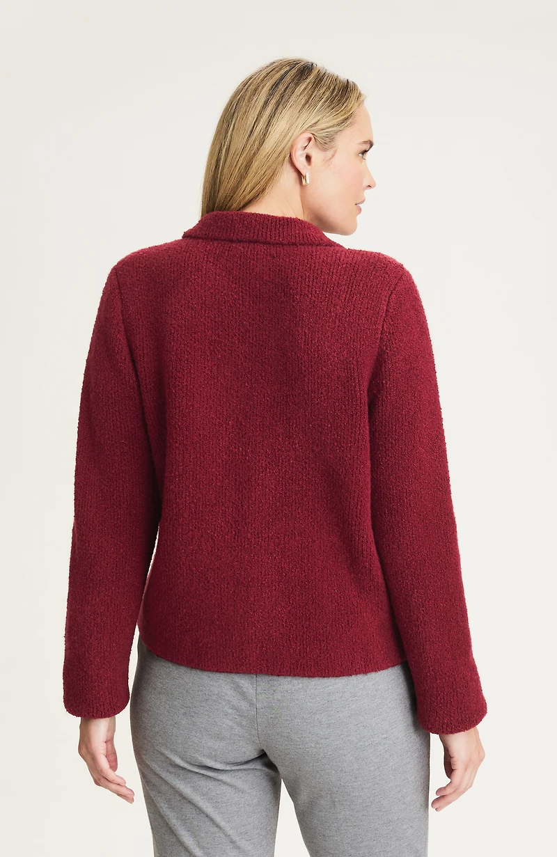 collared bouclé cardi