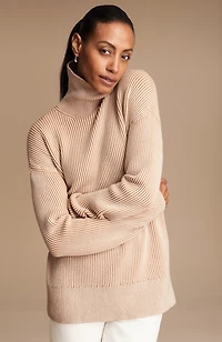 pure jill textured ribbed-knit sweater
