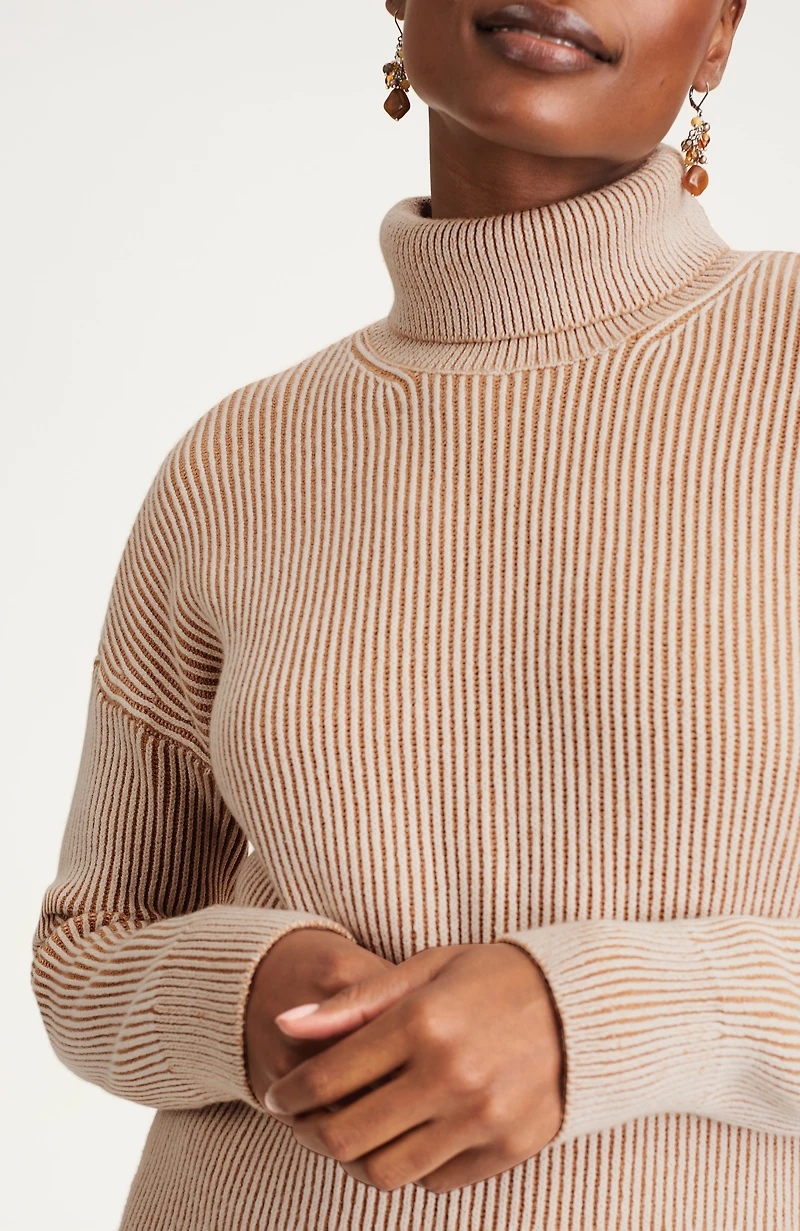 pure jill textured ribbed-knit sweater