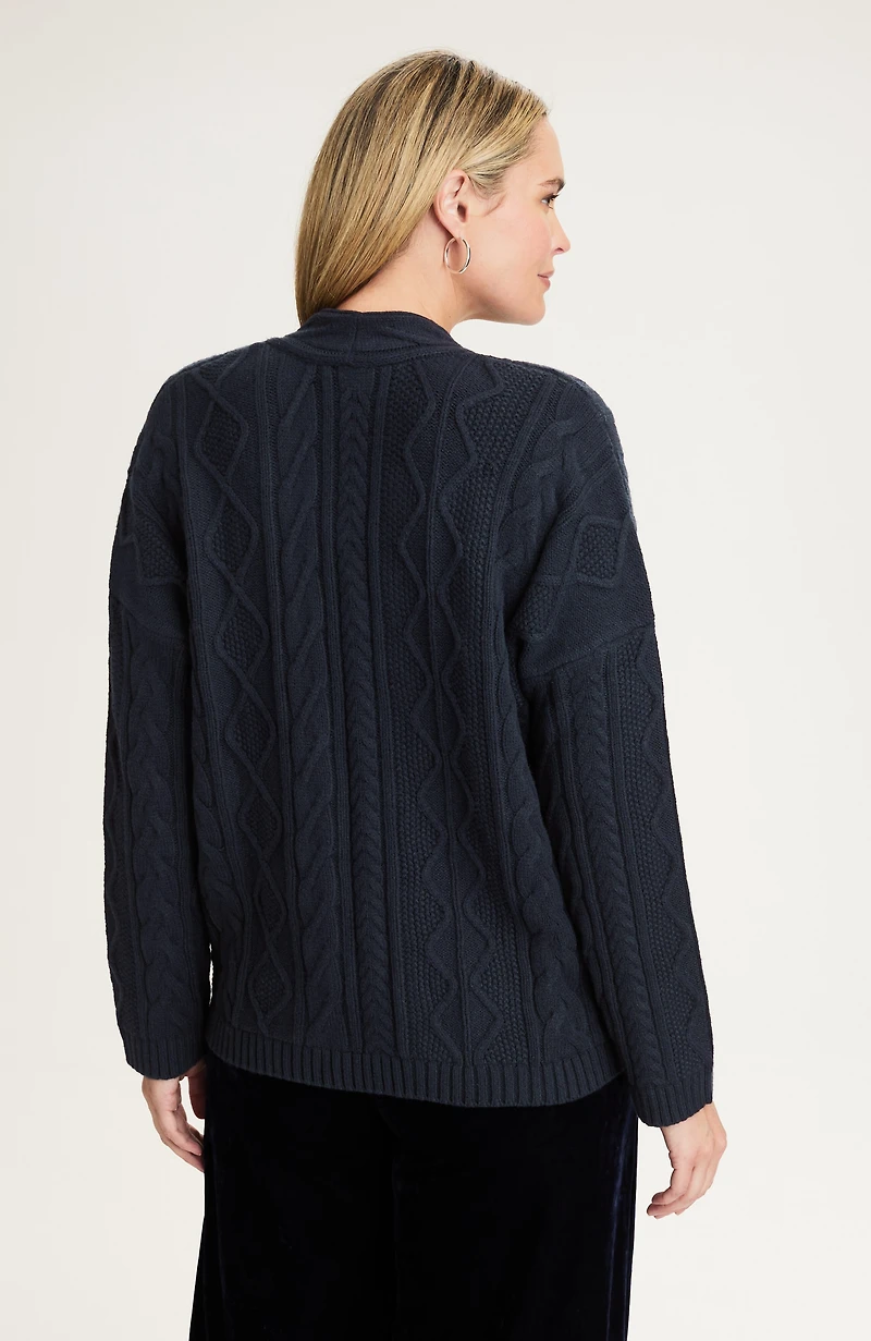 mixed-cable cardi