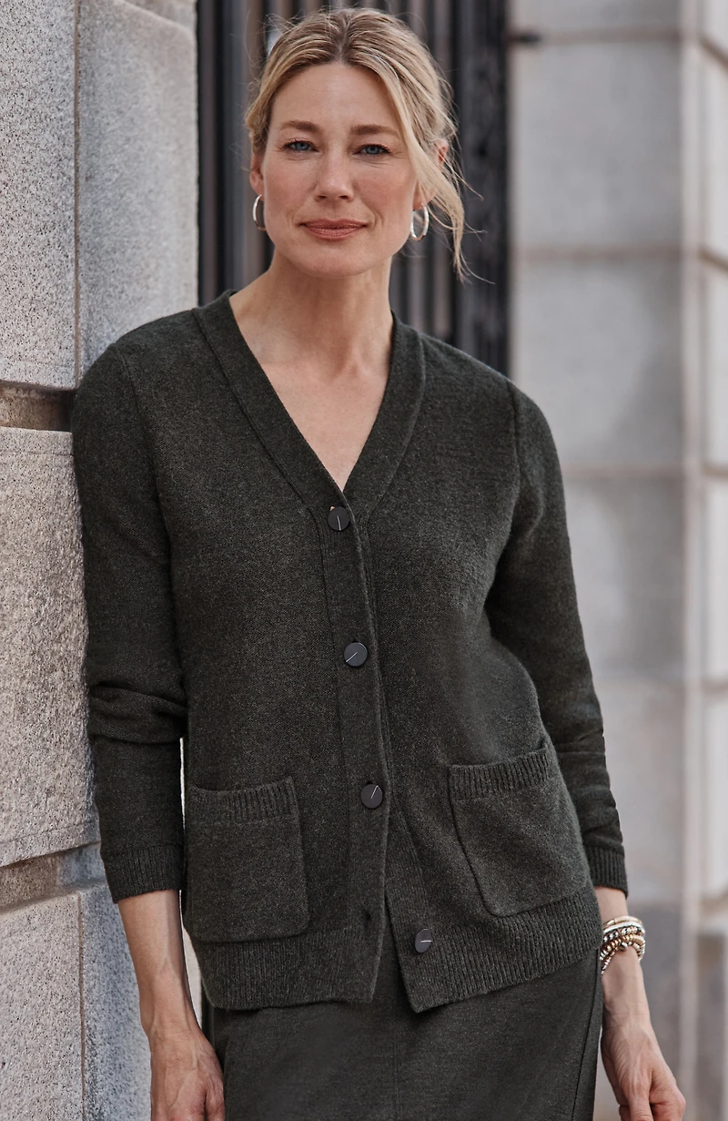 wearever button-front cardi