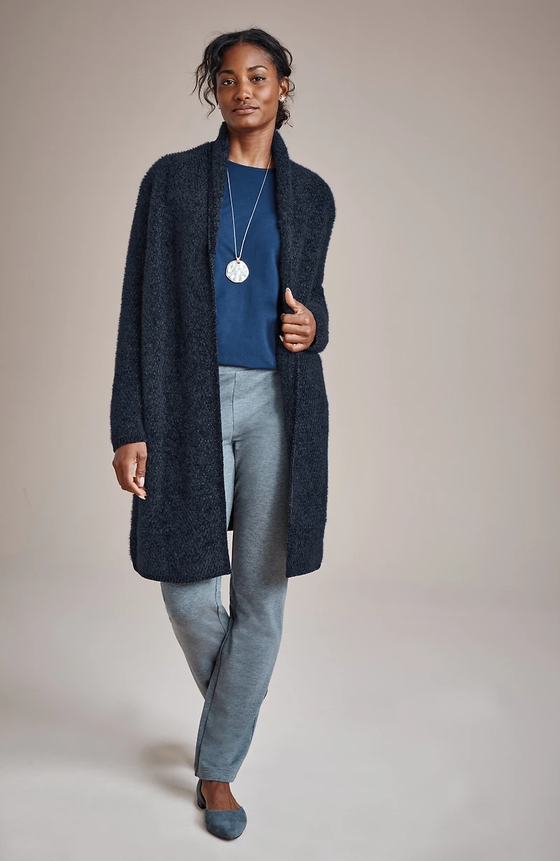 pure jill luxe-chenille open-front cardi