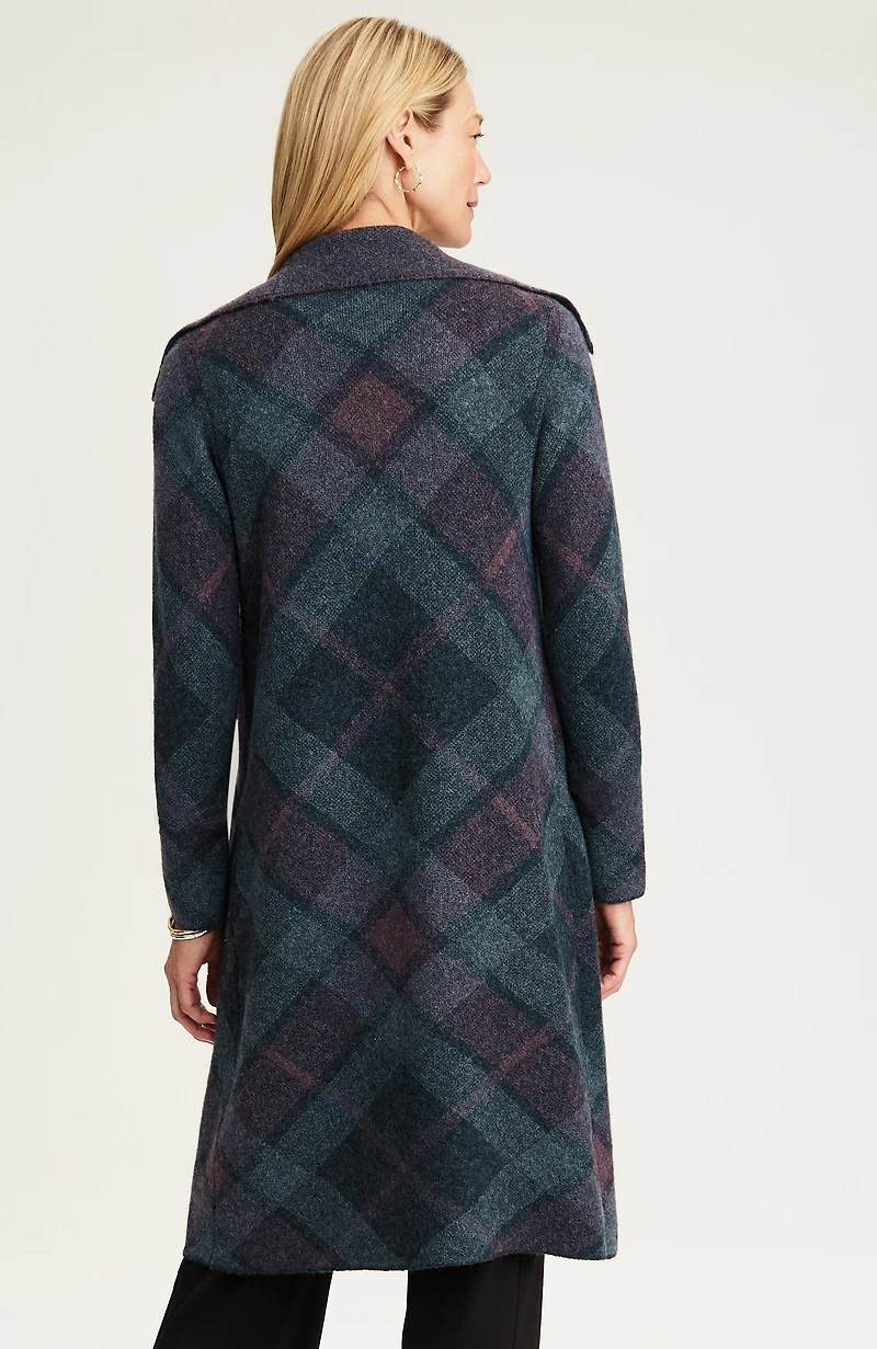 wearever shawl-collar open-front cardi