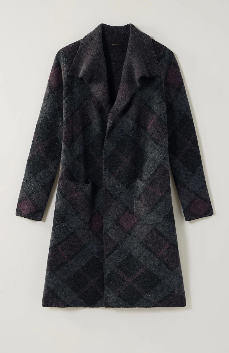 wearever shawl-collar open-front cardi