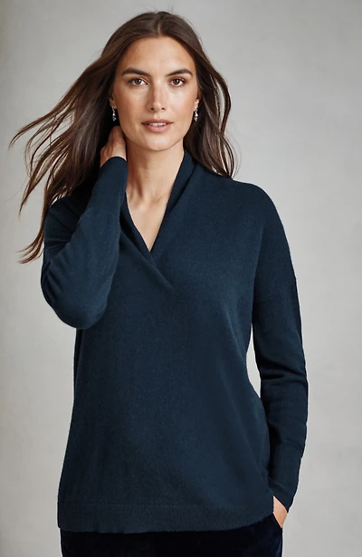 pure jill recycled-cashmere pullover v-neck sweater