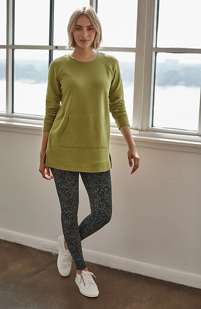 fit textured fleece tunic