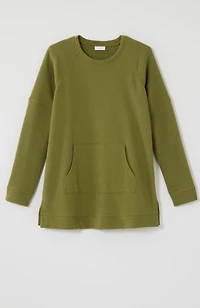 fit textured fleece tunic