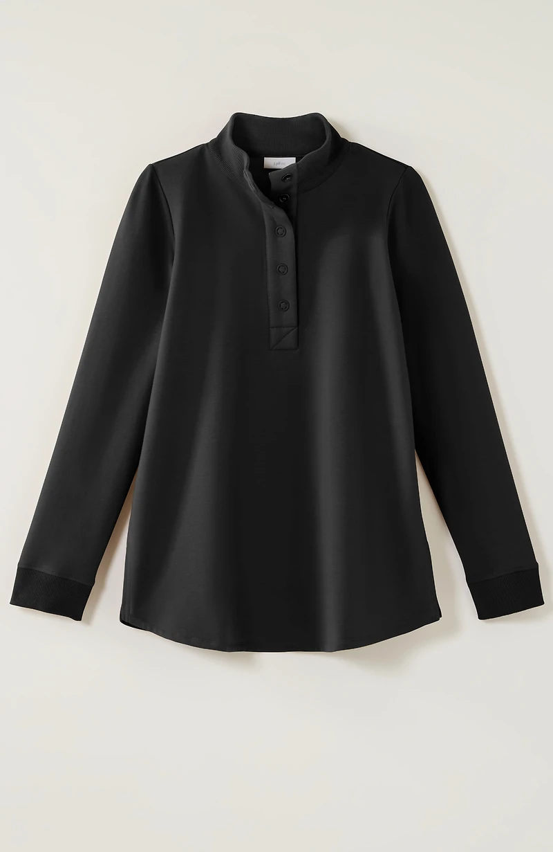 fit fleece snap-front tunic