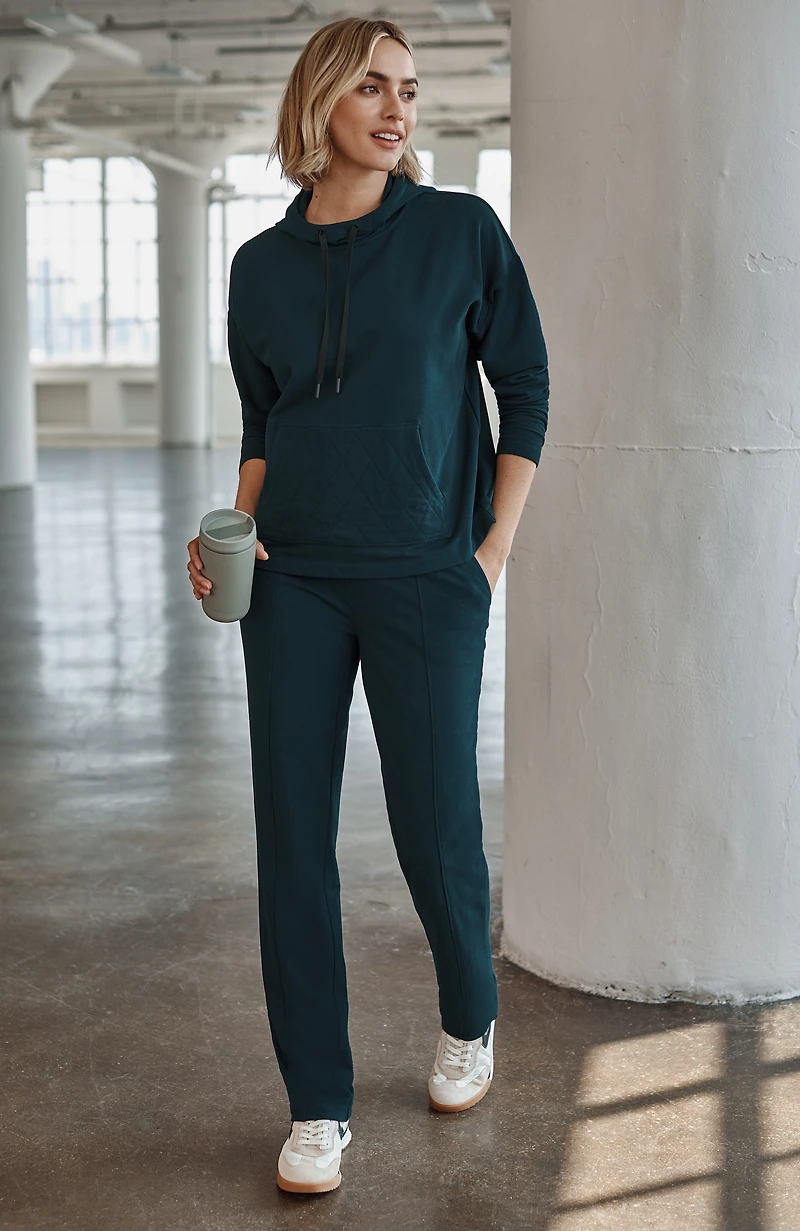 fit fleece straight-leg pants