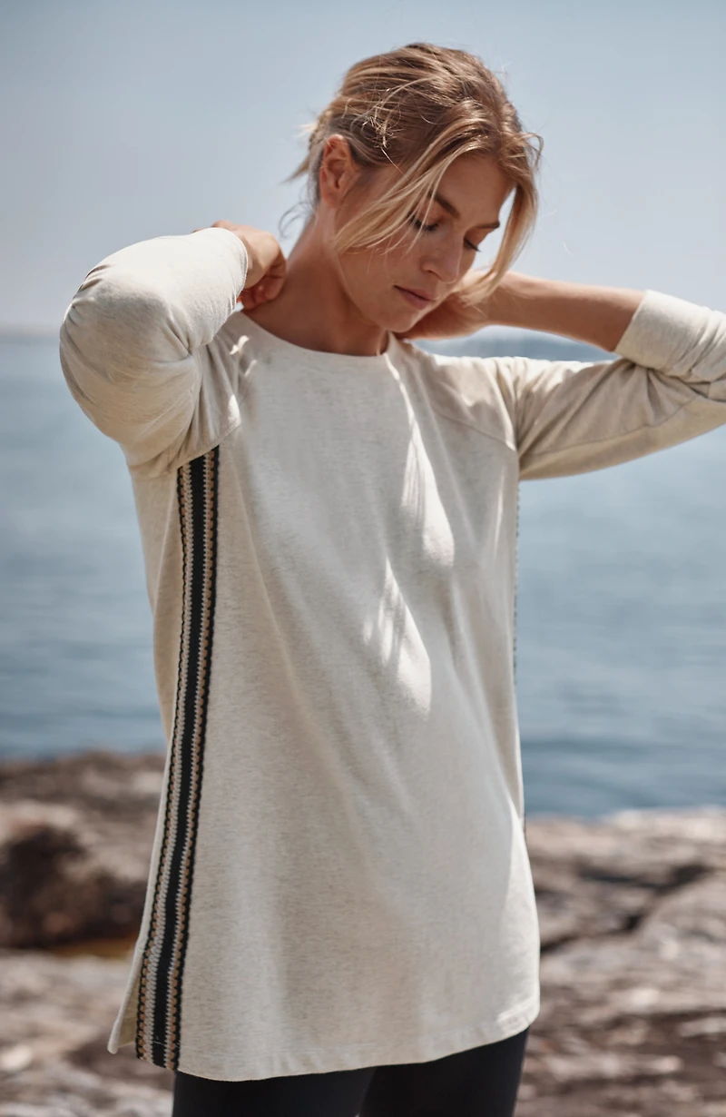 fit french terry crochet tunic