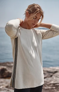 fit french terry crochet tunic