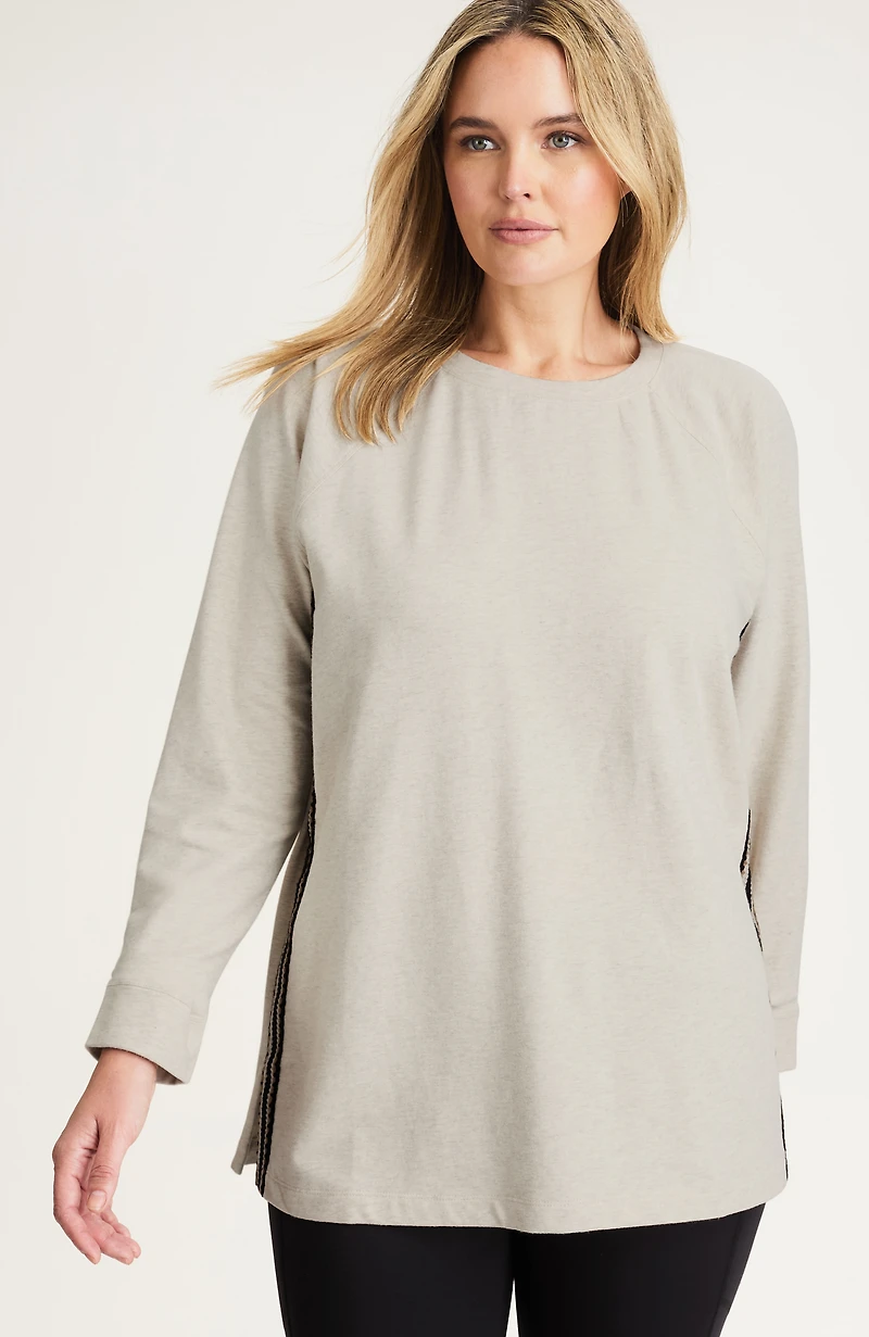 fit french terry crochet tunic