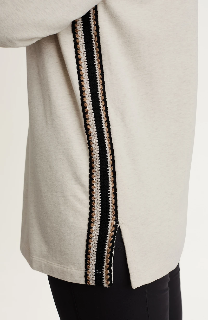 fit french terry crochet tunic