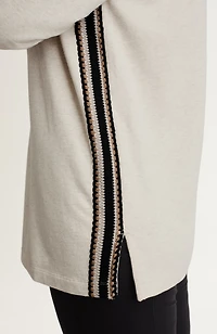 fit french terry crochet tunic