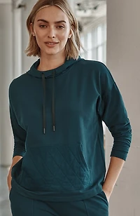 fit fleece quilted-pocket hoodie