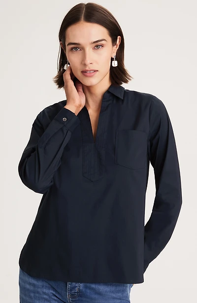 cotton-stretch trapunto-stitched popover