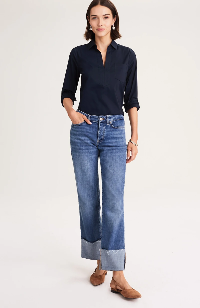 cotton-stretch trapunto-stitched popover