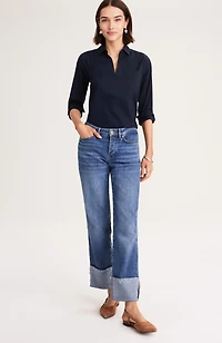 cotton-stretch trapunto-stitched popover