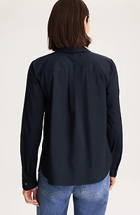 cotton-stretch trapunto-stitched popover