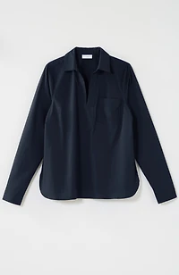 cotton-stretch trapunto-stitched popover