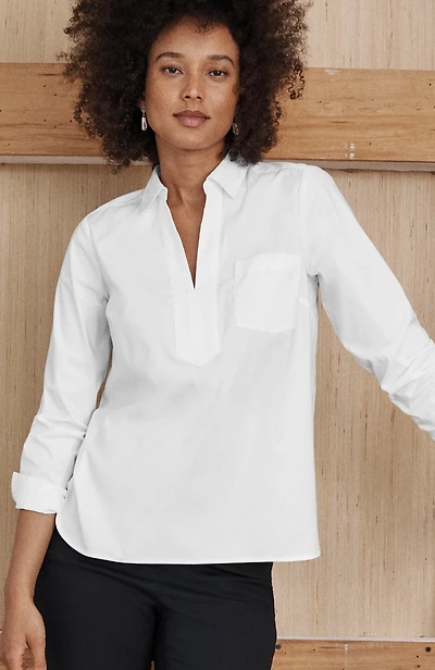 cotton-stretch trapunto-stitched popover
