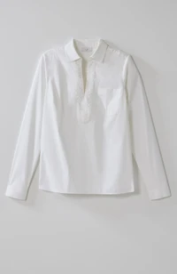 cotton-stretch trapunto-stitched popover