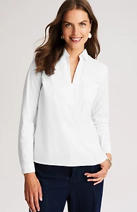 cotton-stretch trapunto-stitched popover
