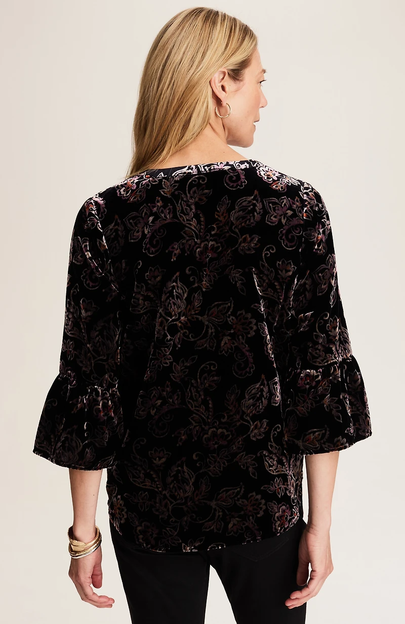 printed velvet top