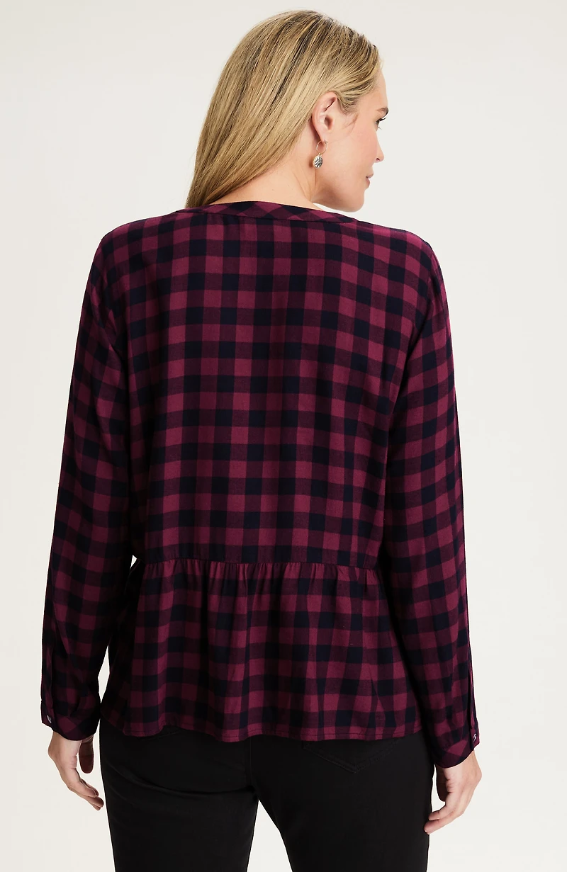 buffalo-check peplum top