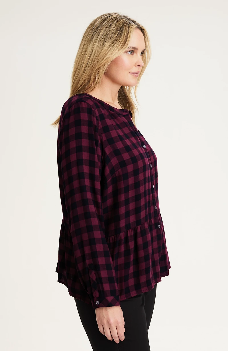 buffalo-check peplum top