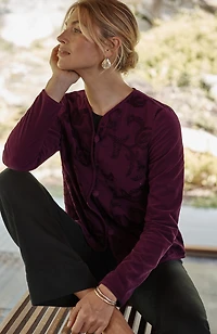 pure jill embroidered-corduroy jacket