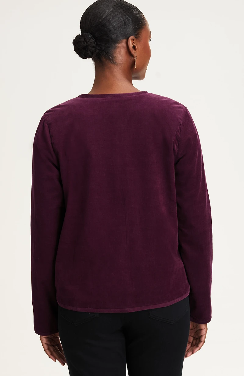 pure jill embroidered-corduroy jacket