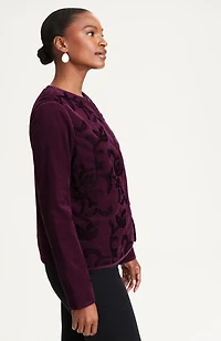 pure jill embroidered-corduroy jacket