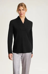 pure jill tranquility draped-neck top