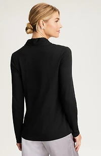 pure jill tranquility draped-neck top