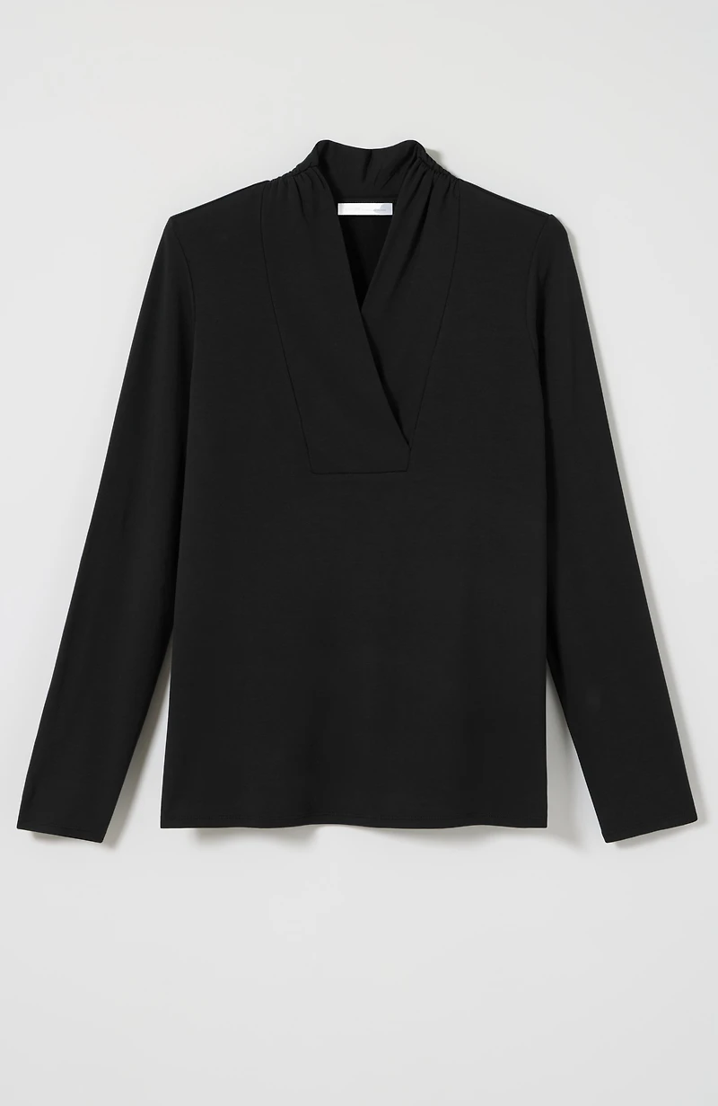 pure jill tranquility draped-neck top