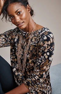 pure jill printed velour tunic