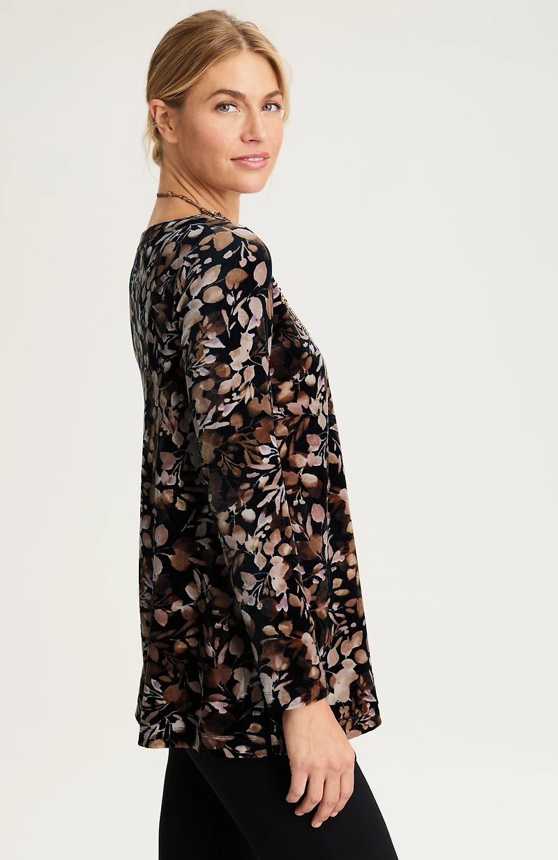 pure jill printed velour tunic