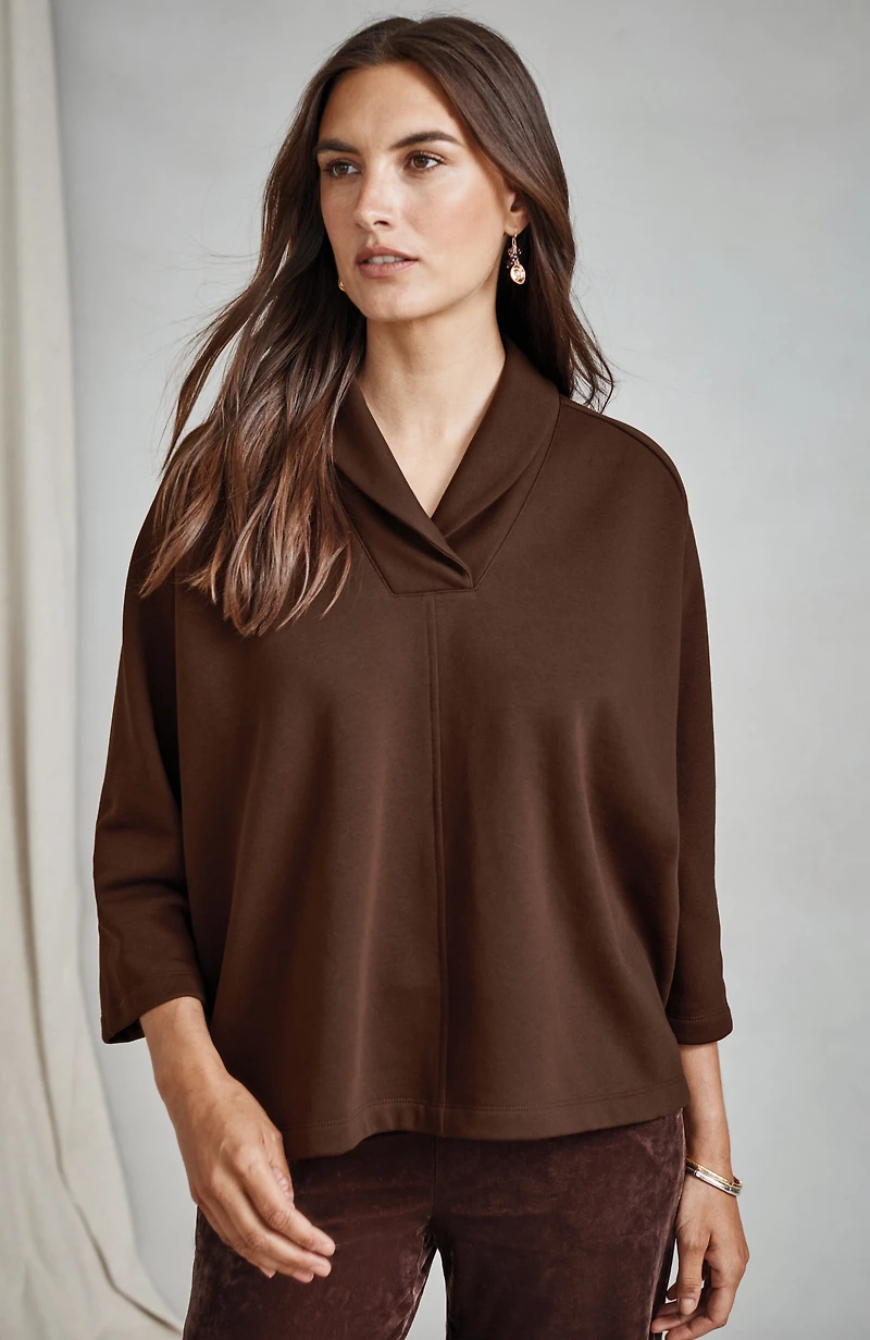 pure jill shawl-collar top