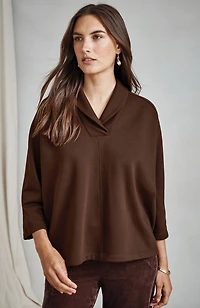 pure jill shawl-collar top
