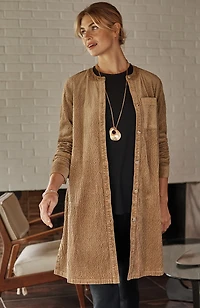 pure jill textured corduroy duster