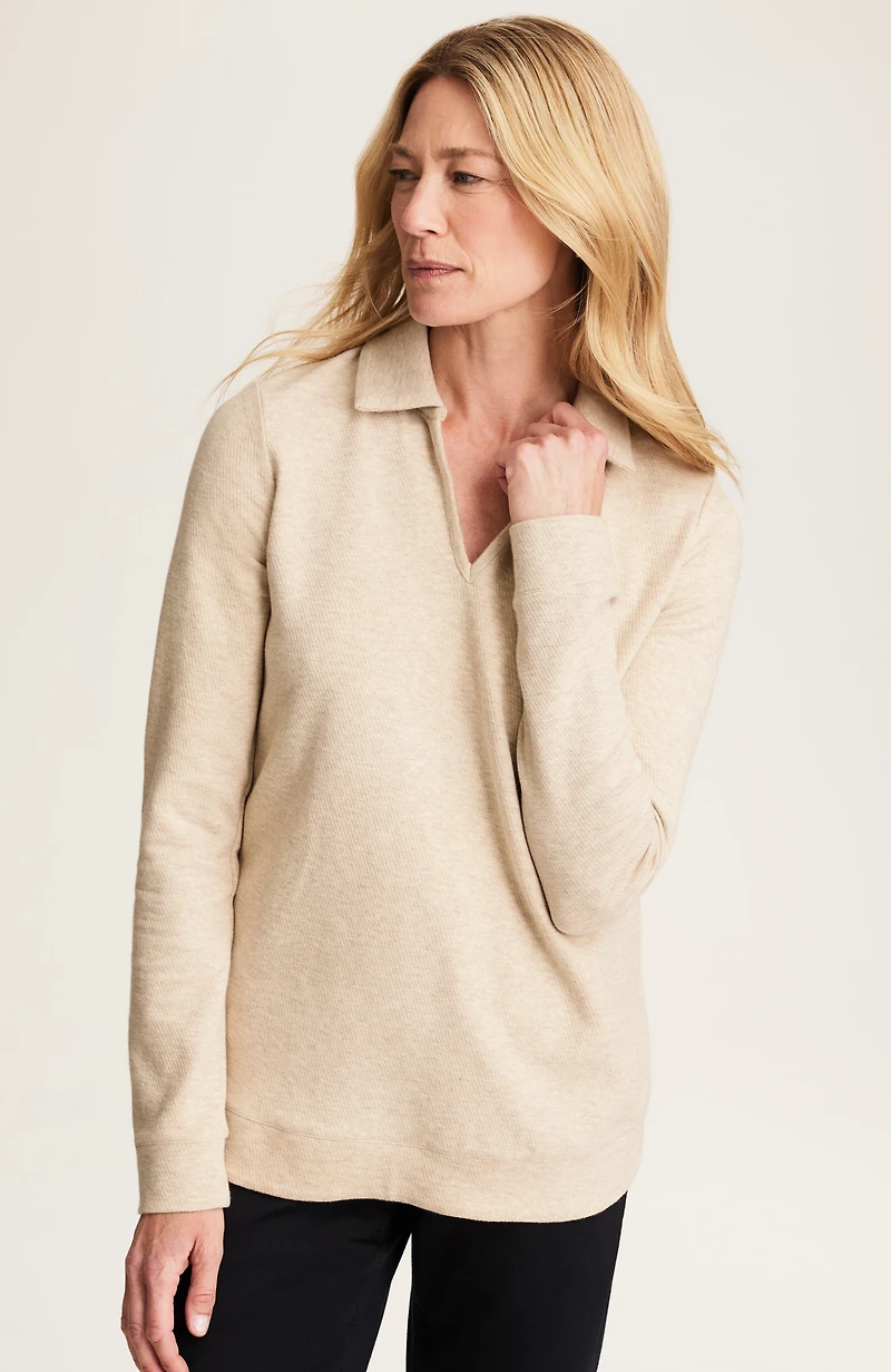 pure jill diagonal-knit top